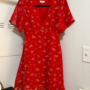 Red Floral Mini Dress